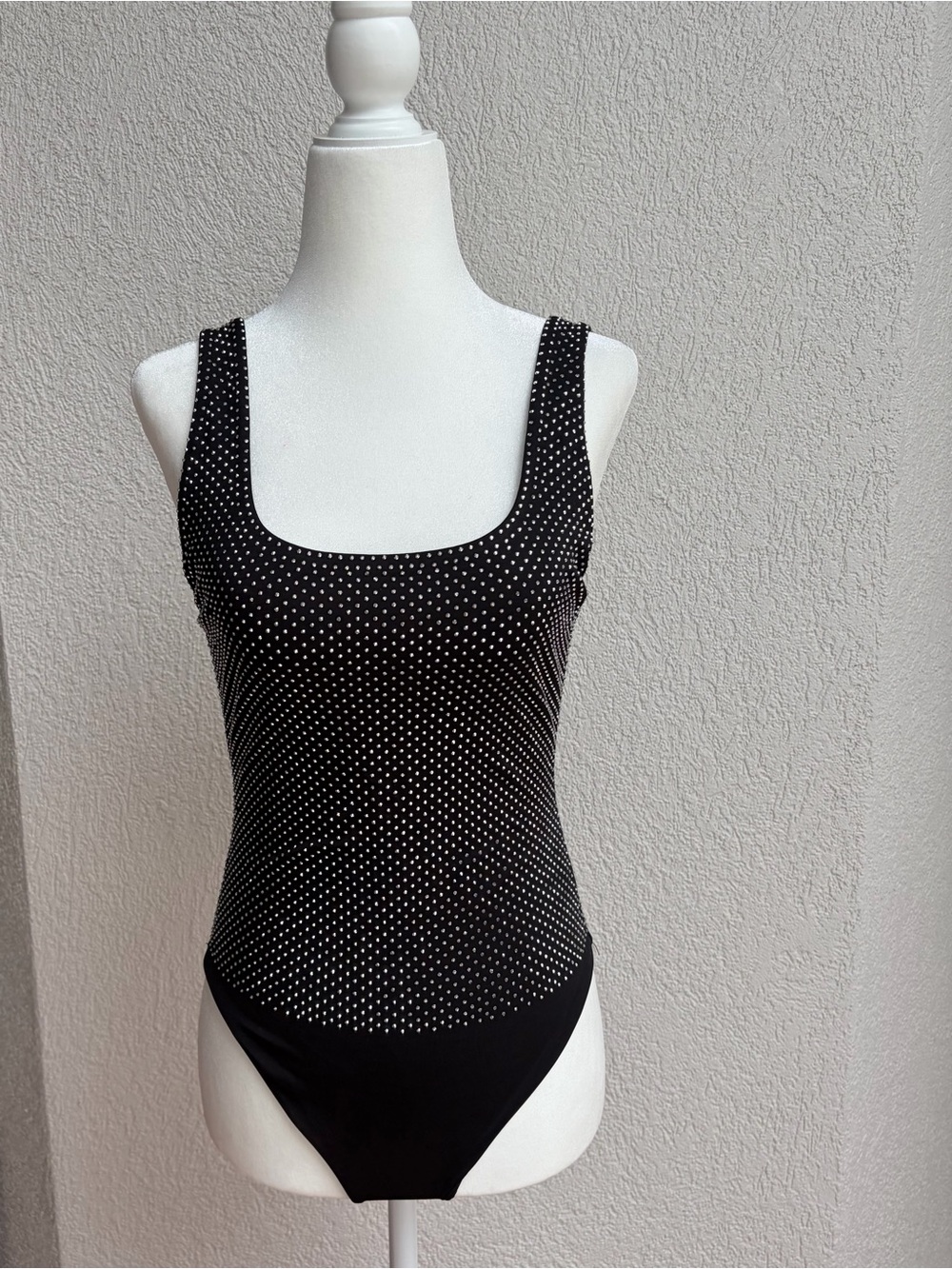 Alice + Olivia black rhinestones Bodysuit